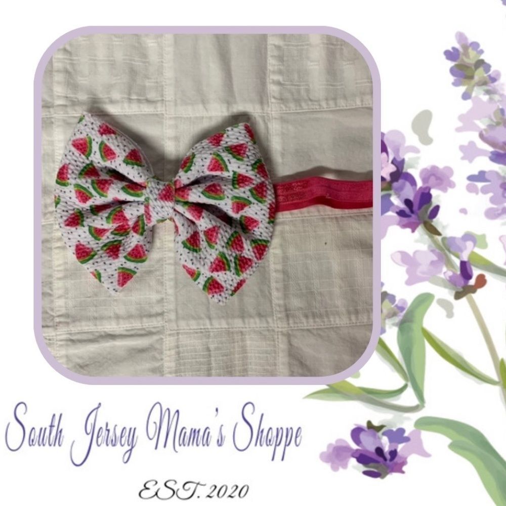 Infant Headband Pink Band White With Watermelons Size Newborn B300